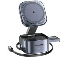 Belaidis įkroviklis 3in1 Usams CD257 Qi2 tarnish