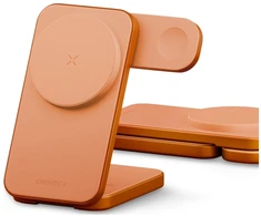 Įkroviklis indukcinė Energea MagTrio 2 3w1 Qi2 25W składana oranžinė