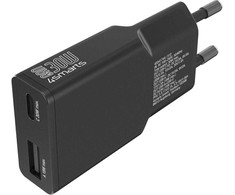 Įkroviklis jungiama į tinklą 4smarts FlatPlug Duos 30W GaN USB-C/USB-A juoda