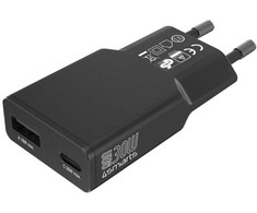 Įkroviklis jungiama į tinklą 4smarts FlatPlug Duos 30W GaN USB-C/USB-A juoda
