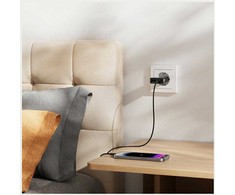 Įkroviklis jungiama į tinklą 4smarts FlatPlug Duos 30W GaN USB-C/USB-A juoda