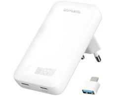 4smarts FlatPlug SlimDual 65W GaN 2xUSB-C balta