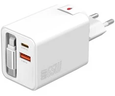 Įkroviklis jungiama į tinklą 4smarts Flex Jojo 65W GaN 2xUSB-C + USB-A balta