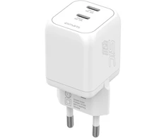 Įkroviklis jungiama į tinklą 4smarts PDPlug SiC Dual 45W 2xUSB-C balta