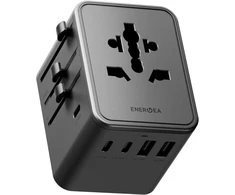 Įkroviklis jungiama į tinklą Energea TravelWorld Adapteris Mini GaN 45W PD 3xUSBC/2xUSB-A gunmetal