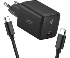 Spigen EE451EU Essential USB-C 45W Wall Charger - Juodas