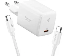 Spigen EE451EU Essential USB-C 45W Wall Charger - Baltas