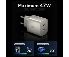 Spigen EE472EU-GAN ESSENTIAL 2 PRIEVADŲ TINKLO ĮKROVIKLIS 47W NATURAL TITANIUM
