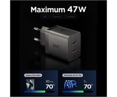 Spigen EE472EU-GAN ESSENTIAL 2 PRIEVADŲ TINKLO ĮKROVIKLIS 47W GUNMETAL
