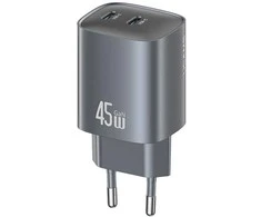 Laidinis įkroviklis USAMS CC305 T66 45W GaN 2xUSB-C tarnish