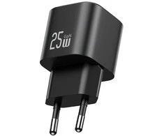 Charger USAMS JC Series CC289 25W GaN Mini Fast Charger USB-C juodos spalvos