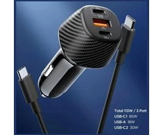 Spigen Essential 113W automobilinis įkroviklis EV1133, juodas