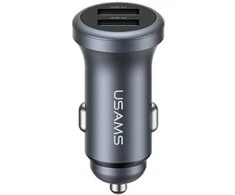 Automobilinis įkroviklis USAMS CC320 Aliuminio 2.4A 2xUSB-A tarnish