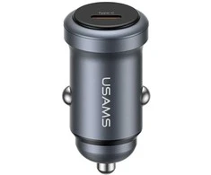 USAMS CC321 automobilinis įkroviklis Aluminum 30W PD USB-C tarnish