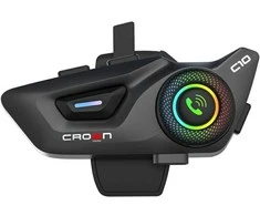 Motociklo domofonas Crown C10 Bluetooth 5.3 Juodas