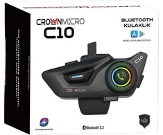 Motorcycle intercom Crown C10 Bluetooth 5.3 juodos spalvos