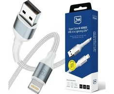 3Mk Protection 3mk Hyper Cable N-SERIES USB-A / Lightning 1m QC 3.0 5V/2.4A 12W - baltas
