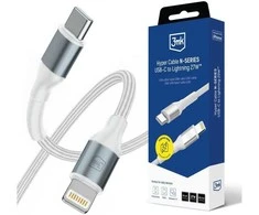 3Mk Protection 3mk Hyper Cable N-SERIES USB-C / Lightning 50cm PD 3.0 9V/3A 27W - baltas