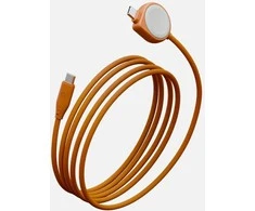 Kabelis Energea Flow Duo Watch 2-w-1 USB-C do USB-C + kroviklis do Apple Watch 480Mb/s 60W 1.5m oranžinė