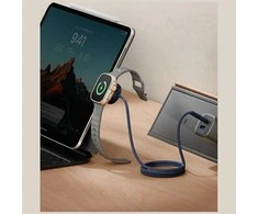 Kabelis Energea Flow Duo Watch 2-w-1 USB-C do USB-C + kroviklis do Apple Watch 480Mb/s 60W 1.5m oranžinė