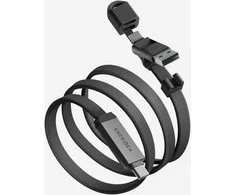 USB kabelis Energea, kelioninis kabelis, 2 į 1 USB-C į USB-C/USB-A, 480 Mbps, 60 W, 1,2 m, metalinis