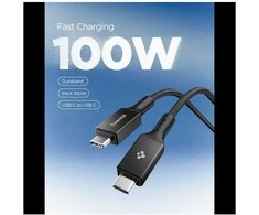 Spigen Essential USB C to USB C 100W Fabric Cable, juodas EB10015CC