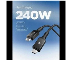 Spigen Essential USB C to USB C 240W Fabric Cable, juodas EB24015CC