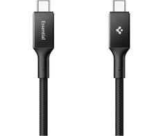 Spigen Essential USB C to USB C 240W Fabric Cable, juodas EB24015CC