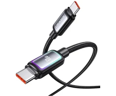 Kabelis USAMS Al-Alloy SJ815 U110 RGB Fast Charging 60W USB-C do Lightning 1,2 m juoda