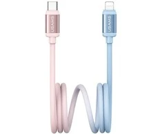 Kabelis USAMS Bicolor Series SJ757 PD 30W USB-C/Lightning 1.2m mėlynas ir rožinis