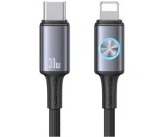 Kabelis USAMS Huan Series SJ753 30W USB-C į Lightning 1,2 m, tamsinti