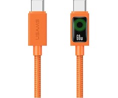 Kabelis USAMS SJ773 PD 60W USB-C/USB-C 1.2m oranžinės spalvos