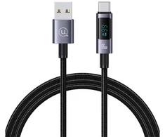 Kabelis USAMS Sufeng Series US-SJ673 66W 6A Greito įkrovimo USB-C į USB-A 1.2m tamsinti