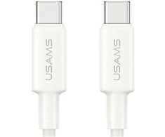USAMS U90 kabelis 60W USB-C į USB-C baltos spalvos