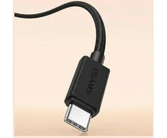 USAMS U92 60W USB-C į USB-C kabelis 1,2 m, juodas