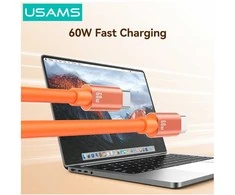 Kabelis USAMS U97 60W USB-C su USB-C dirželiu, 30 cm, tamsinti