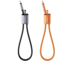 Kabelis USAMS U97 60W USB-C su USB-C dirželiu, 30 cm, tamsinti