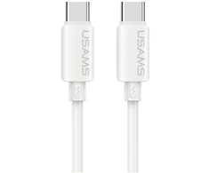USAMS U98 30W 3A silikoninis greito įkrovimo laidas USB-C į Lightning baltas