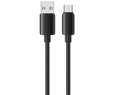 Kabelis USAMS U98 3A Silicone Fast Charging USB-C juodos spalvos