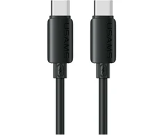 Kabelis USAMS U98 60W 3A Silicone Fast Charging USB-C į USB-C juodos spalvos