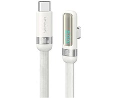 Kabelis USAMS US-SJ653 PD 100W USB-C/USB-C baltos spalvos