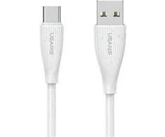 Kabelis USAMS Žalias Series SJ714 18W 3A USB-A į USB-C 1m baltos spalvos