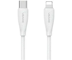 Kabelis USAMS Žalias Series SJ717 30W USB-C į Lightning 1m baltos spalvos