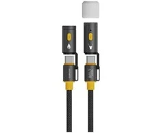 Kabelis USB-C 4smarts Explorer 3w1 240W 1.5m juoda