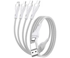 Kabelis USB 4smarts USB-A + USB-C - 2x USB-C + Lightning + microUSB 1.2 m Baltas (541024)