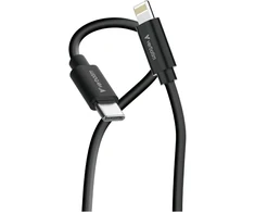 „Verbatim Sync &amp; Charge USC-C“ laidas, skirtas „Lightning Essentials“ įkrovikliams, 27 W, juodas / baltas, 2 vnt.