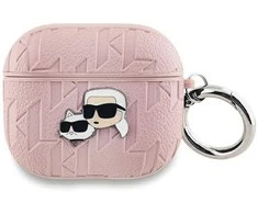 Dėklas Karl Lagerfeld Monogram Karl &amp; Choupette Head - AirPods 3 Case (pink)