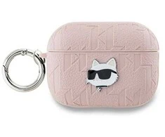 Karl Lagerfeld Monogram Choupette Head AirPods Pro 2 - dėklas ausinėms rožinės spalvos