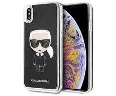 Dėklas Karl Lagerfeld KLHCI65ICGBK iPhone XsMax juoda/juodas Iconic Glitter
