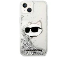 Karl Lagerfeld KLHCP14MLNCHCS Apple iPhone 14 Plus / 15 Plus 6,7″ sidabrinis kietas dėklas Glitter Choupette